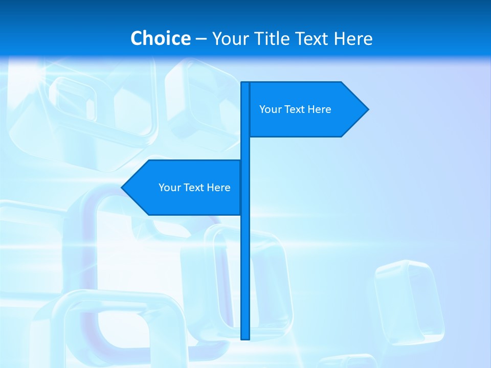 A Blue Abstract Background With Squares And Cubes PowerPoint Template
