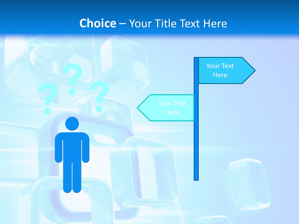 A Blue Abstract Background With Squares And Cubes PowerPoint Template