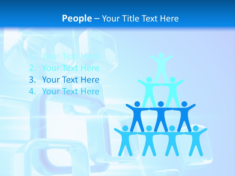 A Blue Abstract Background With Squares And Cubes PowerPoint Template