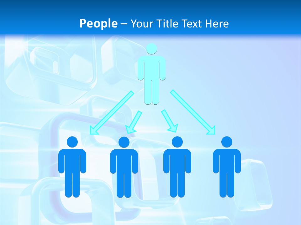 A Blue Abstract Background With Squares And Cubes PowerPoint Template