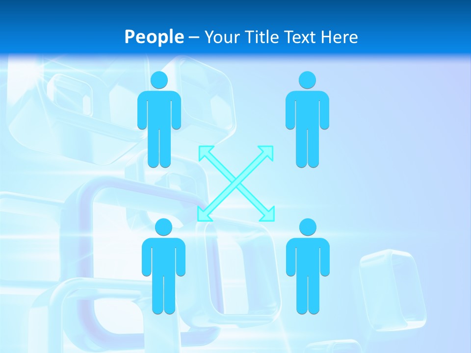 A Blue Abstract Background With Squares And Cubes PowerPoint Template