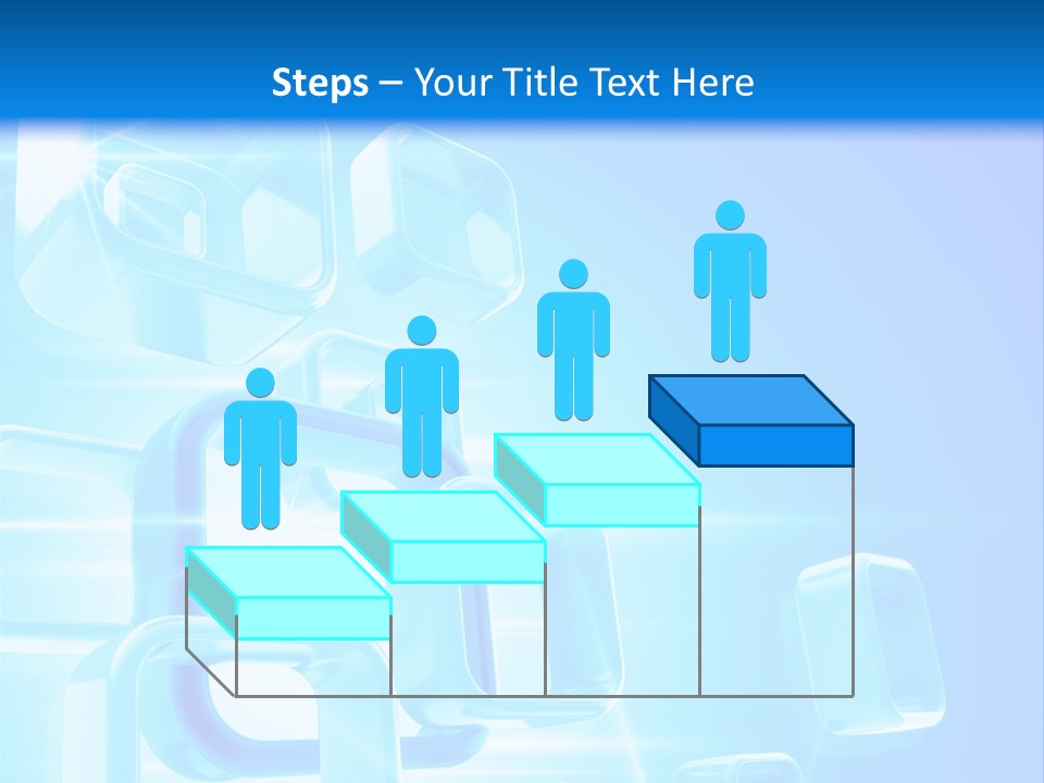 A Blue Abstract Background With Squares And Cubes PowerPoint Template