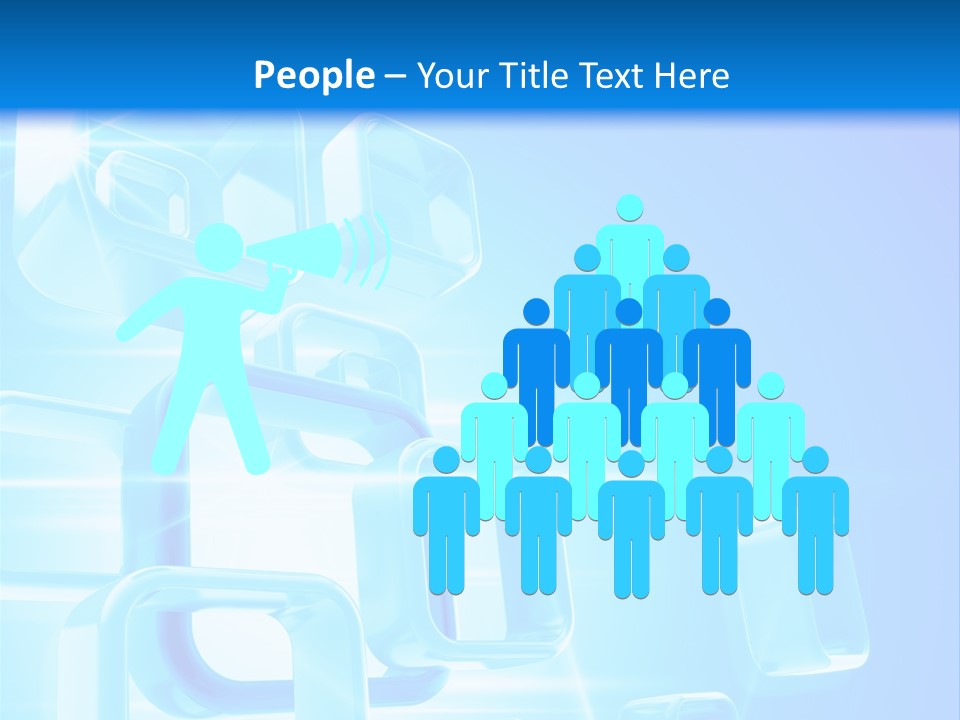 A Blue Abstract Background With Squares And Cubes PowerPoint Template