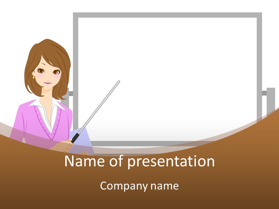 Female Business Woman Whiteboard PowerPoint Template