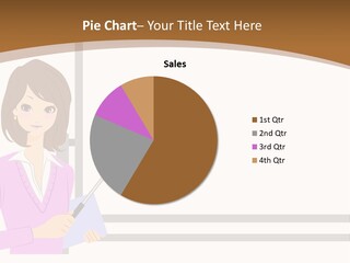 Female Business Woman Whiteboard PowerPoint Template