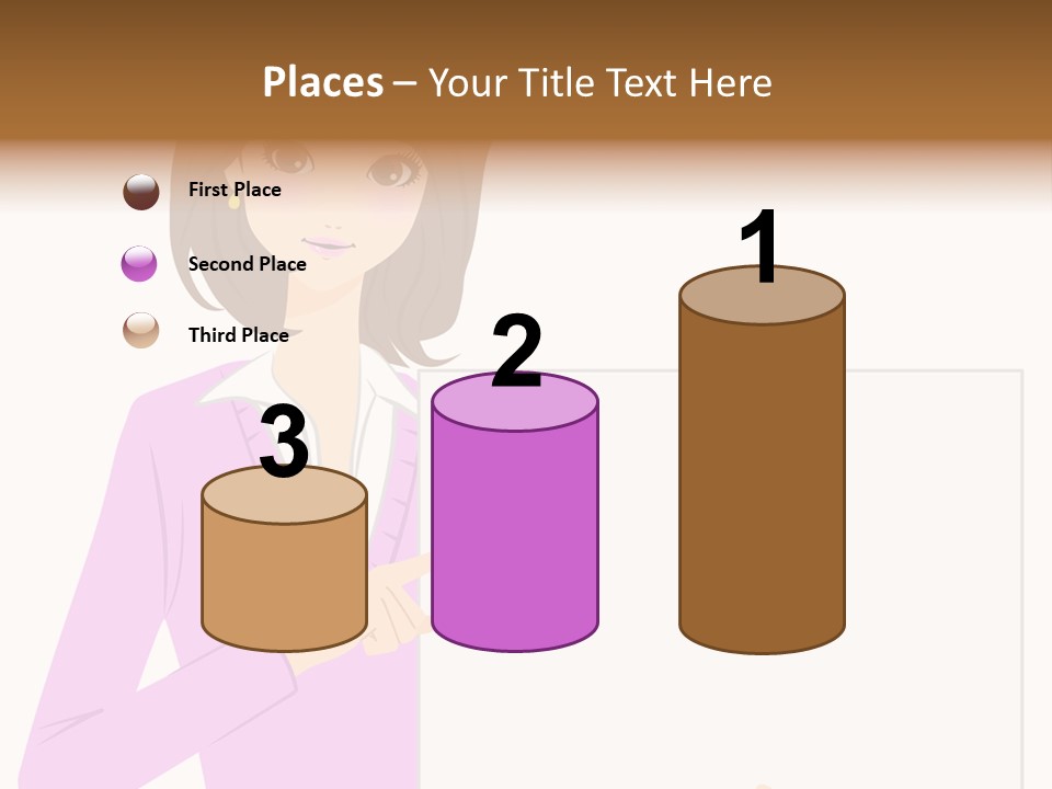 Woman With Board PowerPoint Template