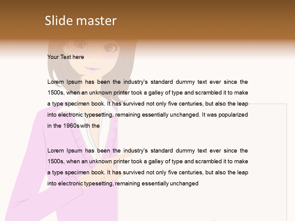 Woman With Board PowerPoint Template