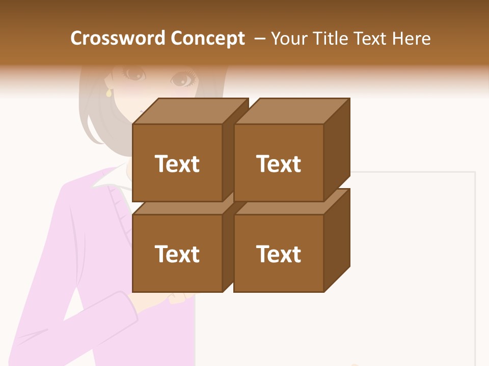 Woman With Board PowerPoint Template