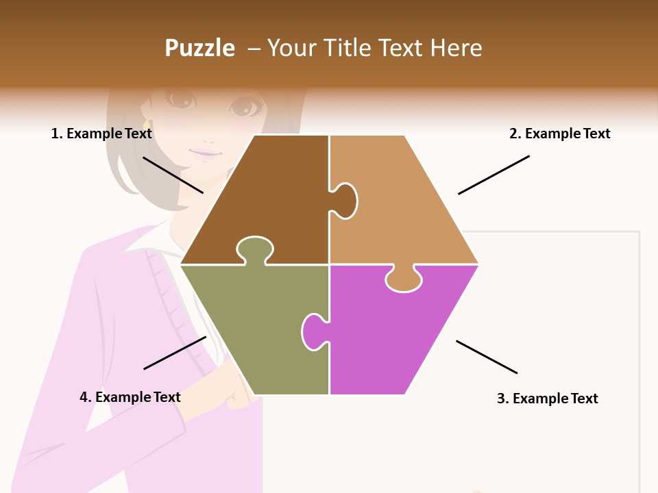 Woman With Board PowerPoint Template