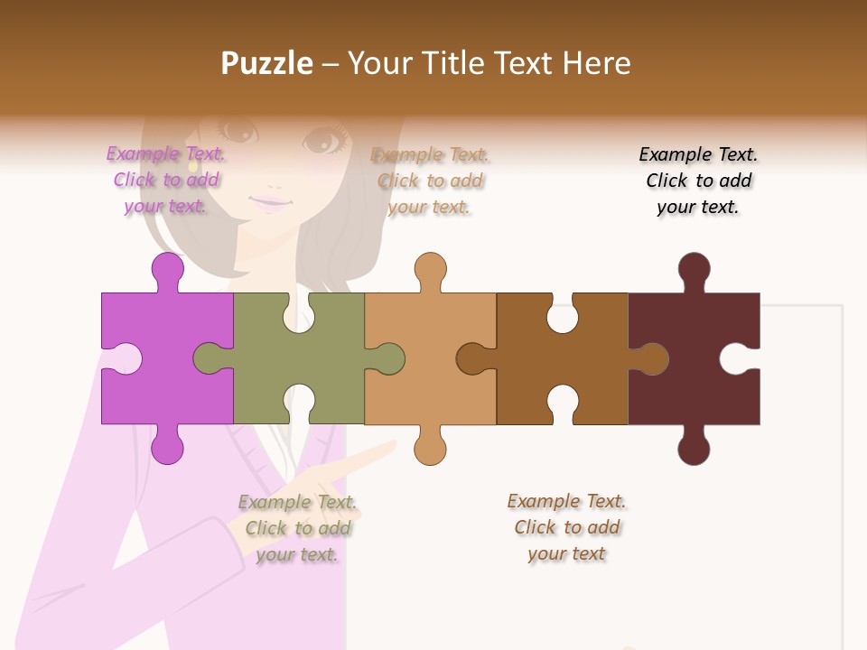 Woman With Board PowerPoint Template