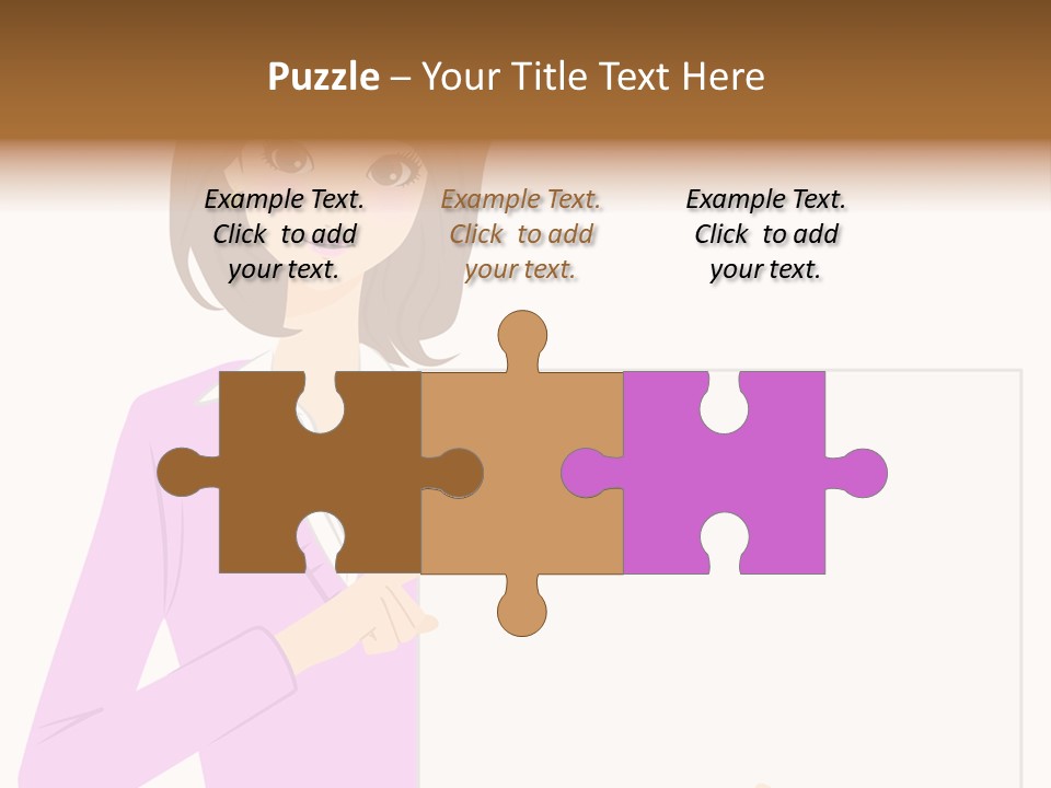 Woman With Board PowerPoint Template