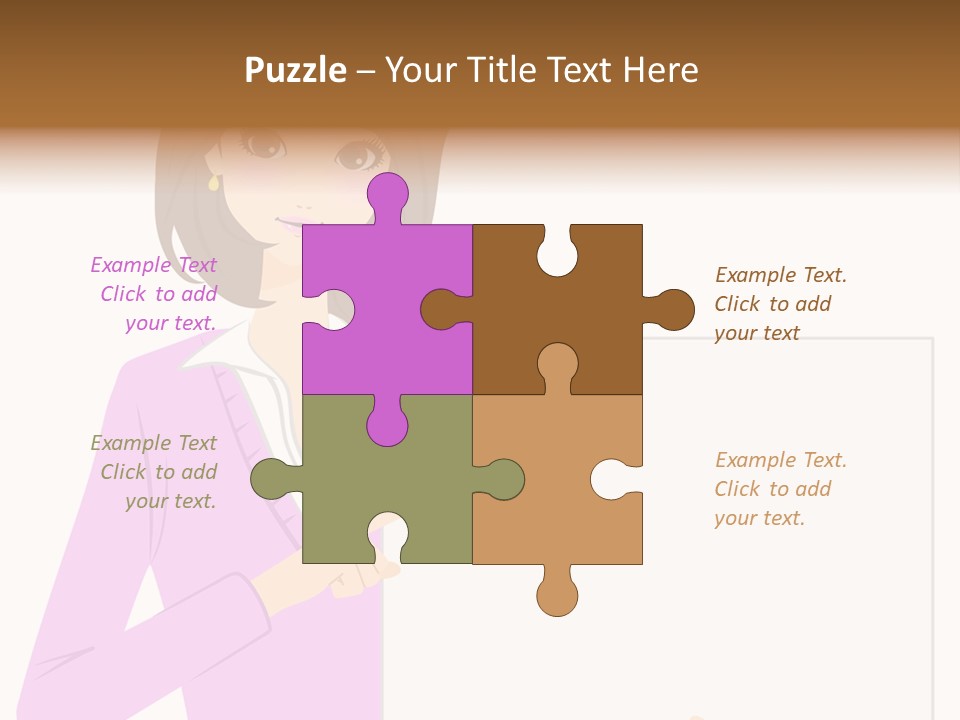 Woman With Board PowerPoint Template