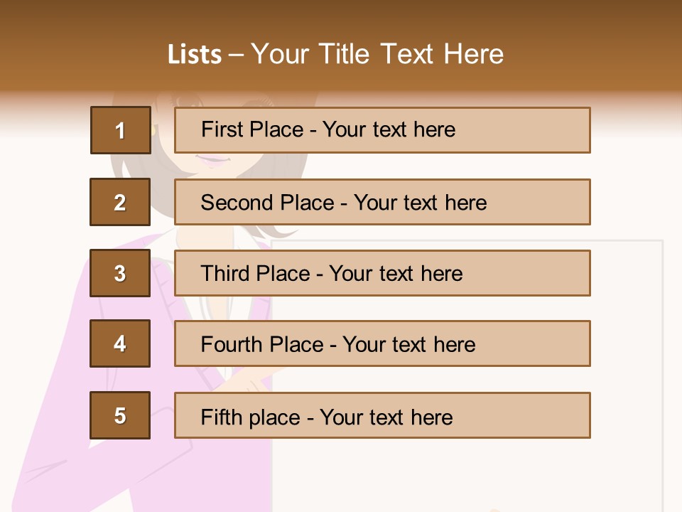 Woman With Board PowerPoint Template