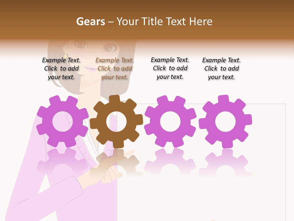 Woman With Board PowerPoint Template