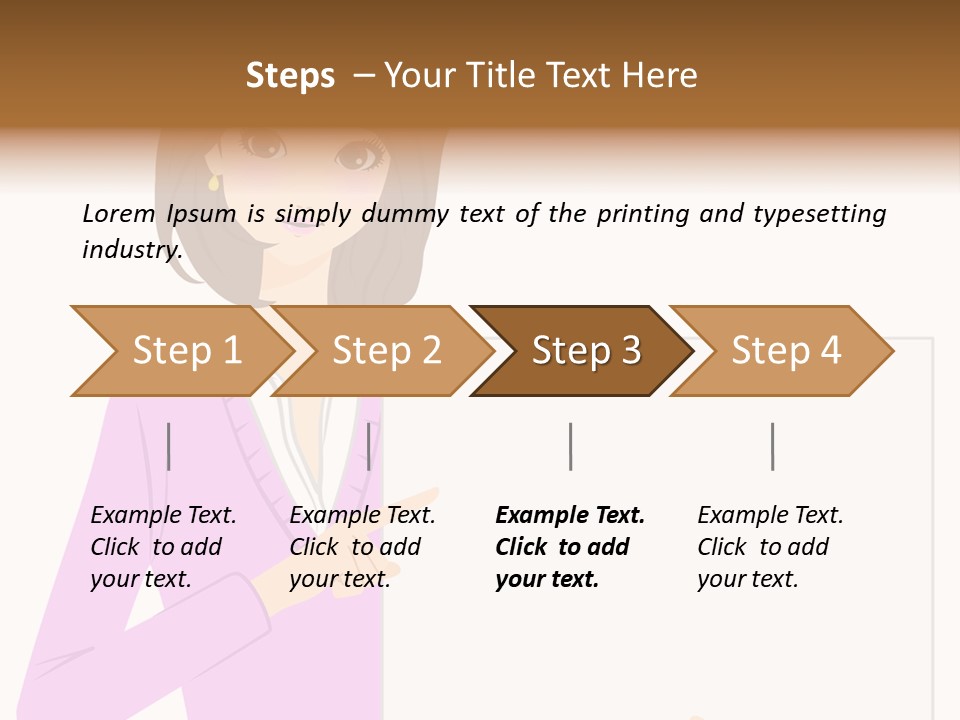 Woman With Board PowerPoint Template