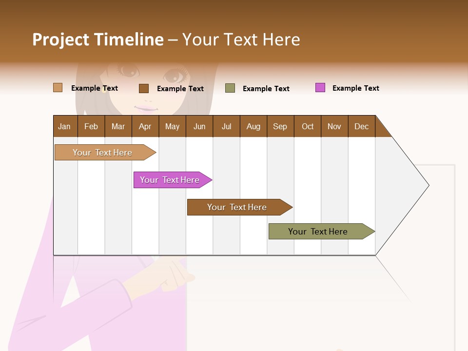 Woman With Board PowerPoint Template