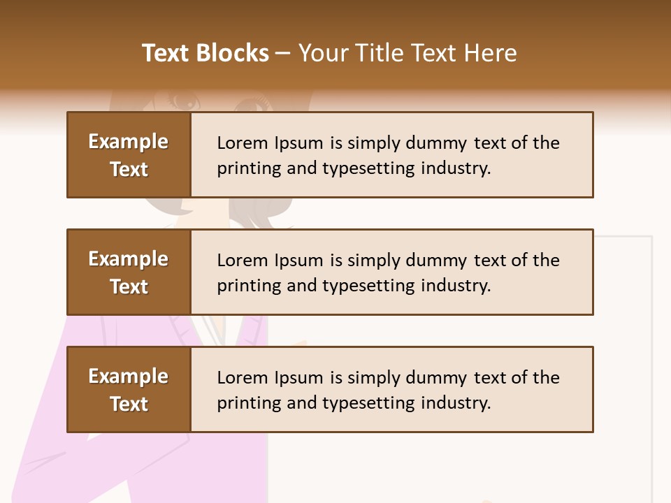Woman With Board PowerPoint Template