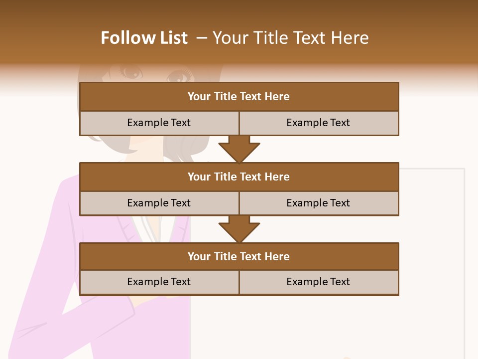 Woman With Board PowerPoint Template