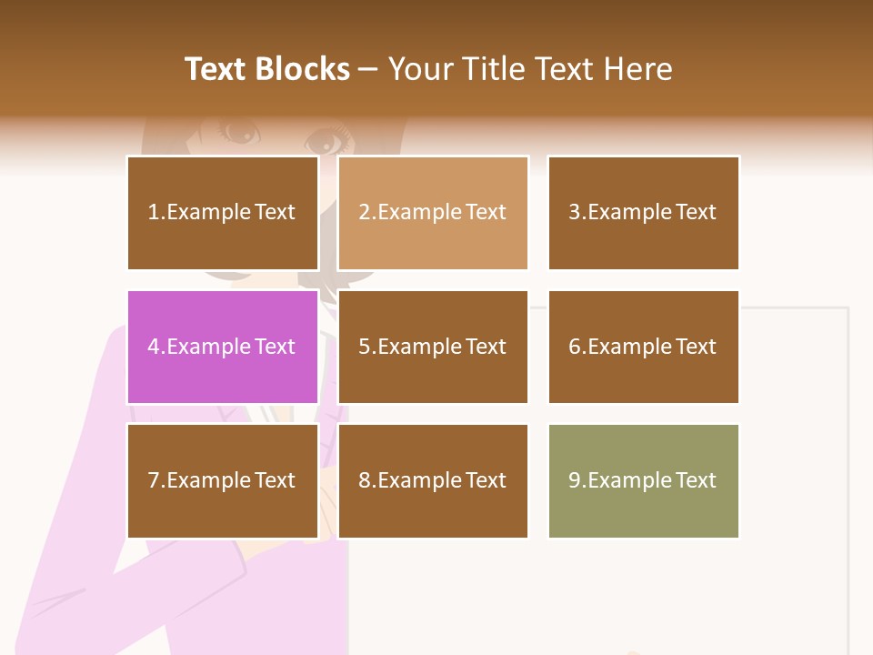 Woman With Board PowerPoint Template