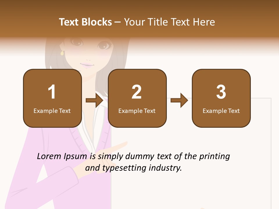 Woman With Board PowerPoint Template