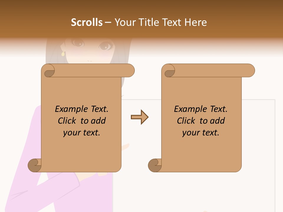 Woman With Board PowerPoint Template
