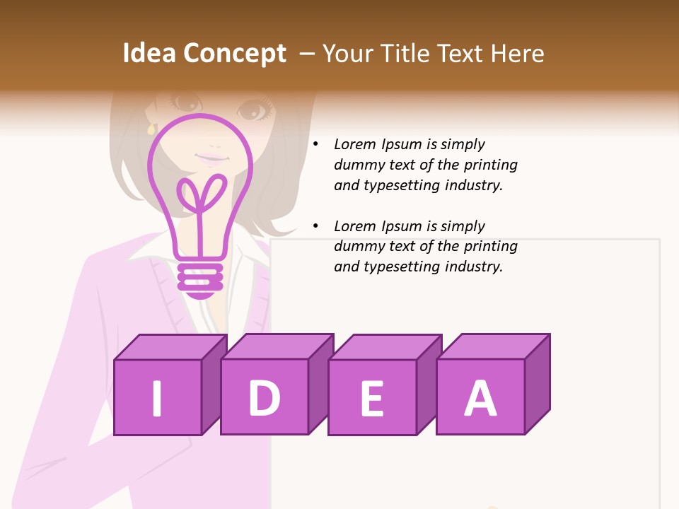 Woman With Board PowerPoint Template