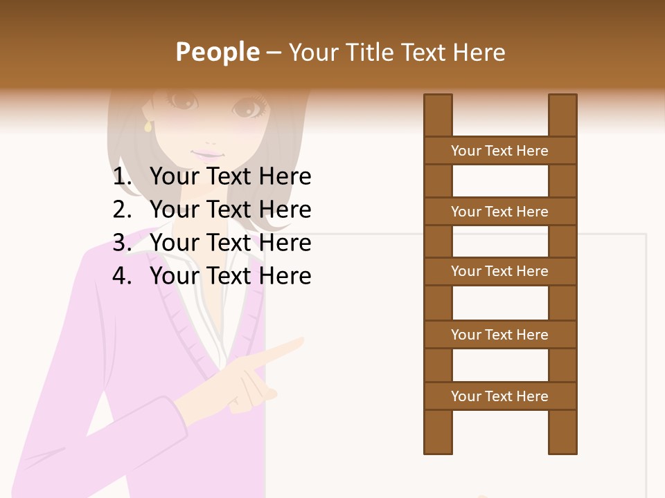 Woman With Board PowerPoint Template