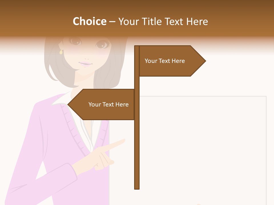 Woman With Board PowerPoint Template