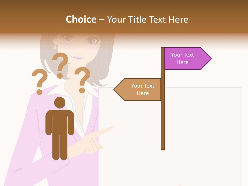Woman With Board PowerPoint Template