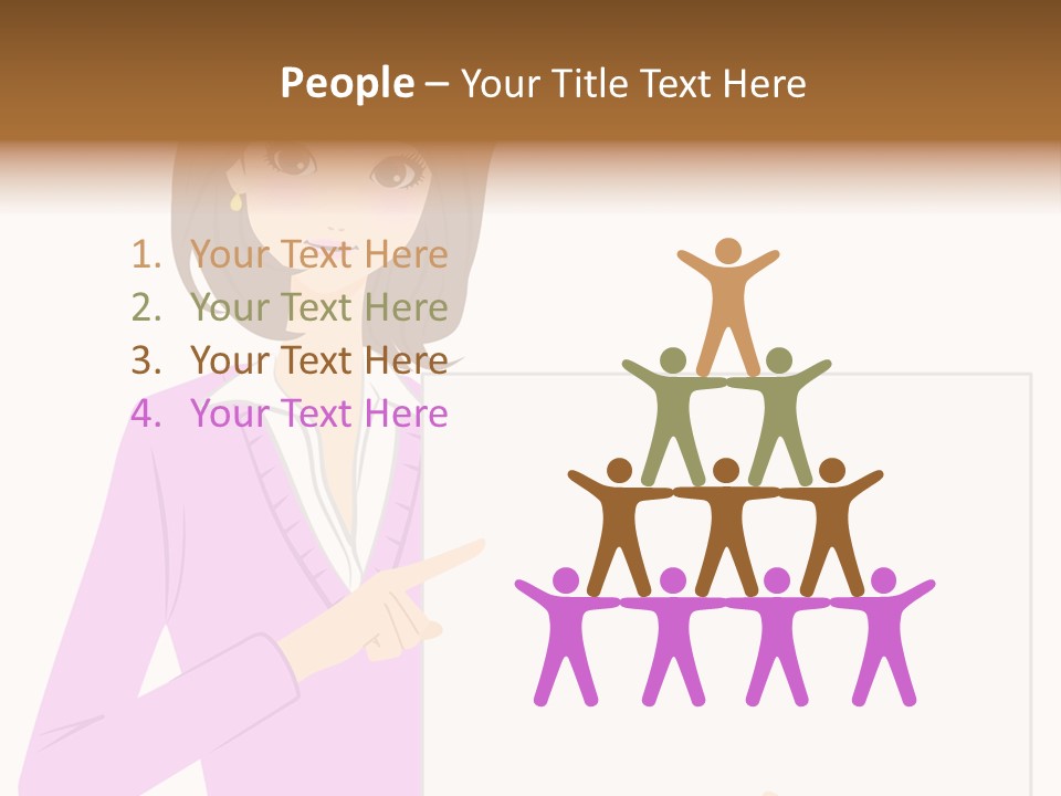 Woman With Board PowerPoint Template