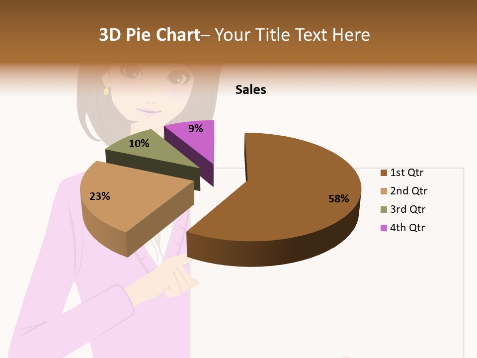 Woman With Board PowerPoint Template