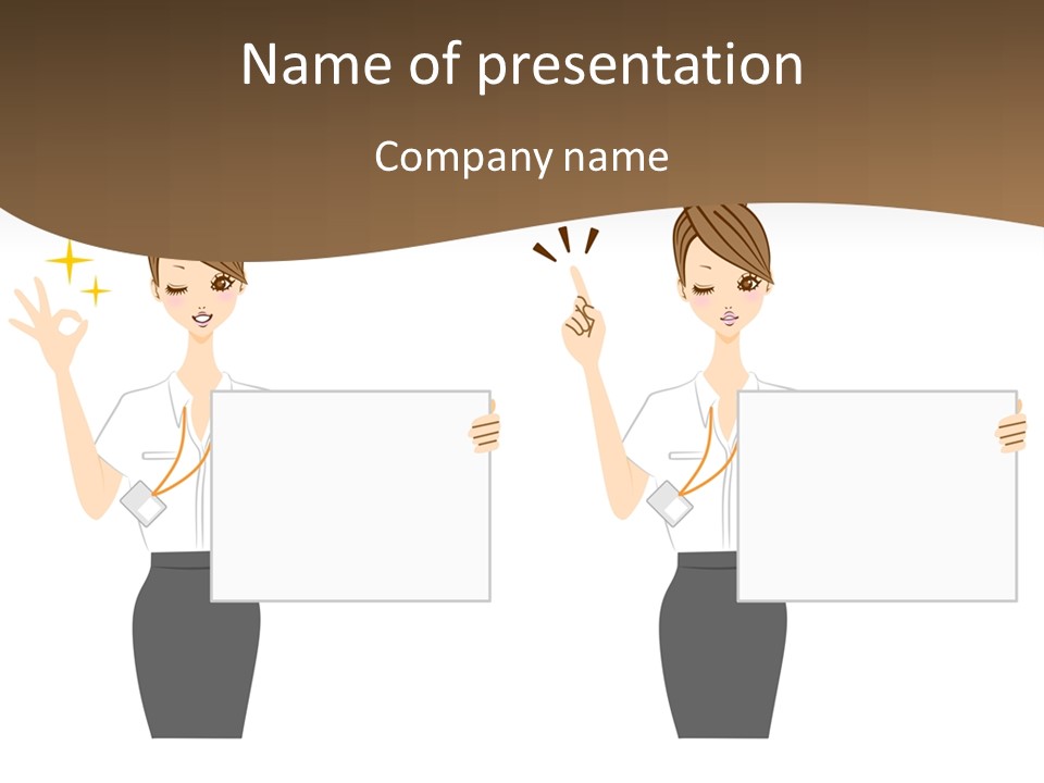 Business Woman Board PowerPoint Template