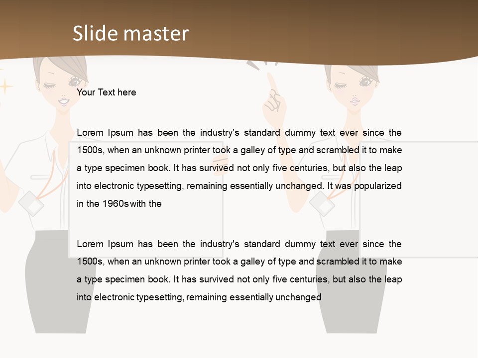 Business Woman Board PowerPoint Template
