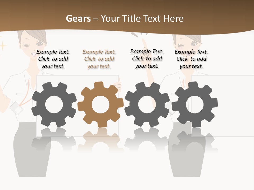 Business Woman Board PowerPoint Template