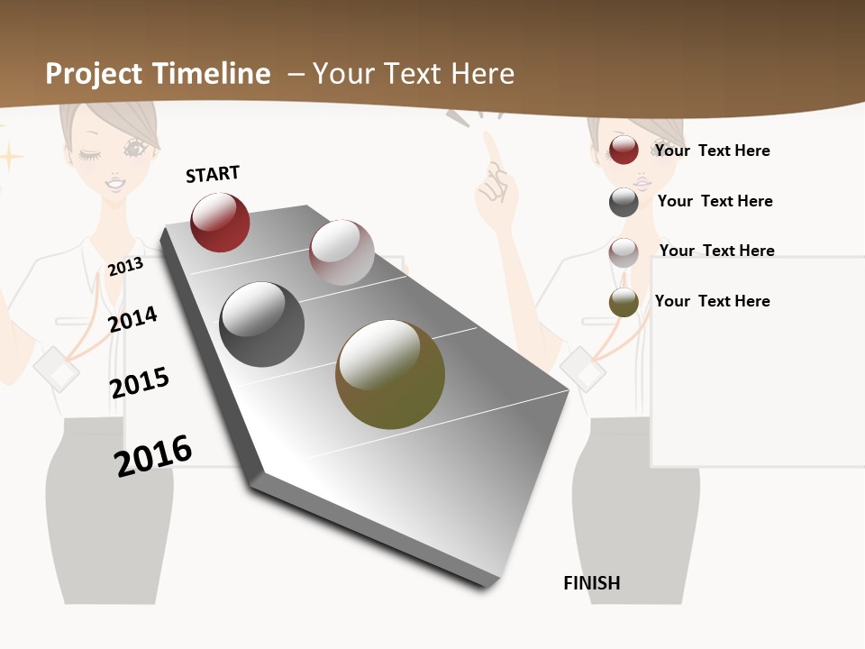 Business Woman Board PowerPoint Template