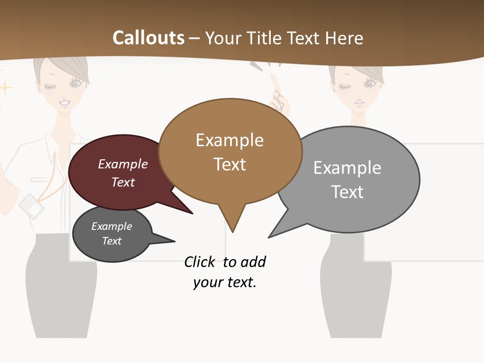 Business Woman Board PowerPoint Template
