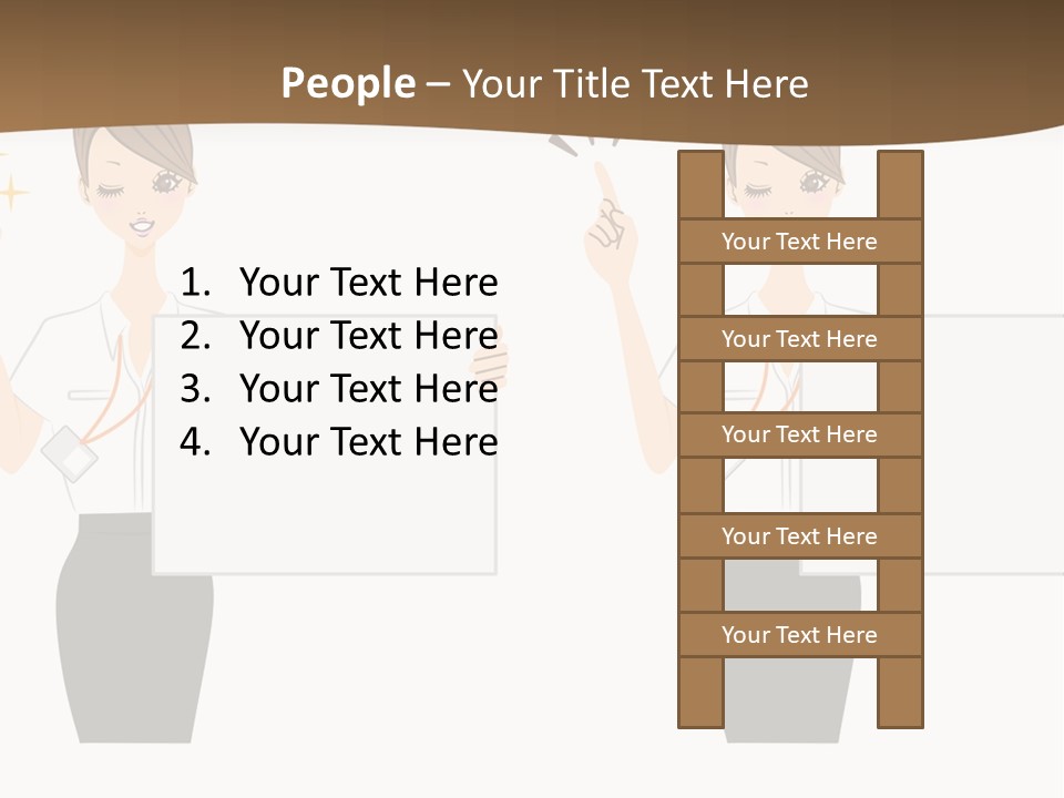 Business Woman Board PowerPoint Template
