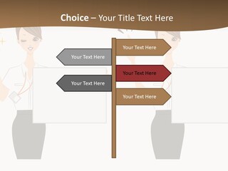 Business Woman Board PowerPoint Template