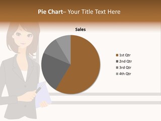 Business Woman And Whiteboard PowerPoint Template
