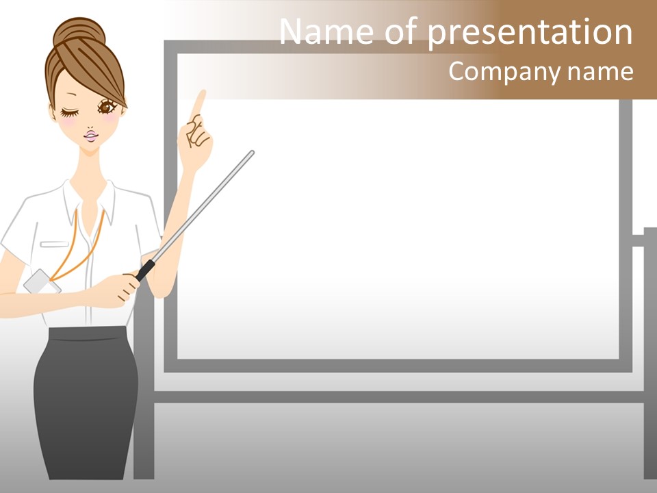 Business Woman Whiteboard PowerPoint Template