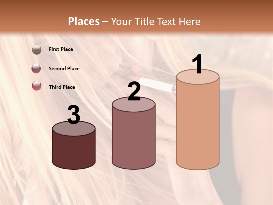 Fumeur Femelle Blond PowerPoint Template