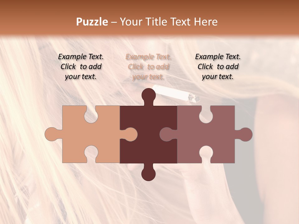 Fumeur Femelle Blond PowerPoint Template