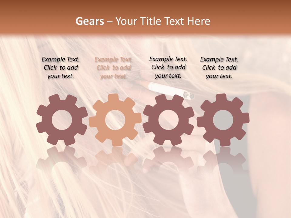 Fumeur Femelle Blond PowerPoint Template