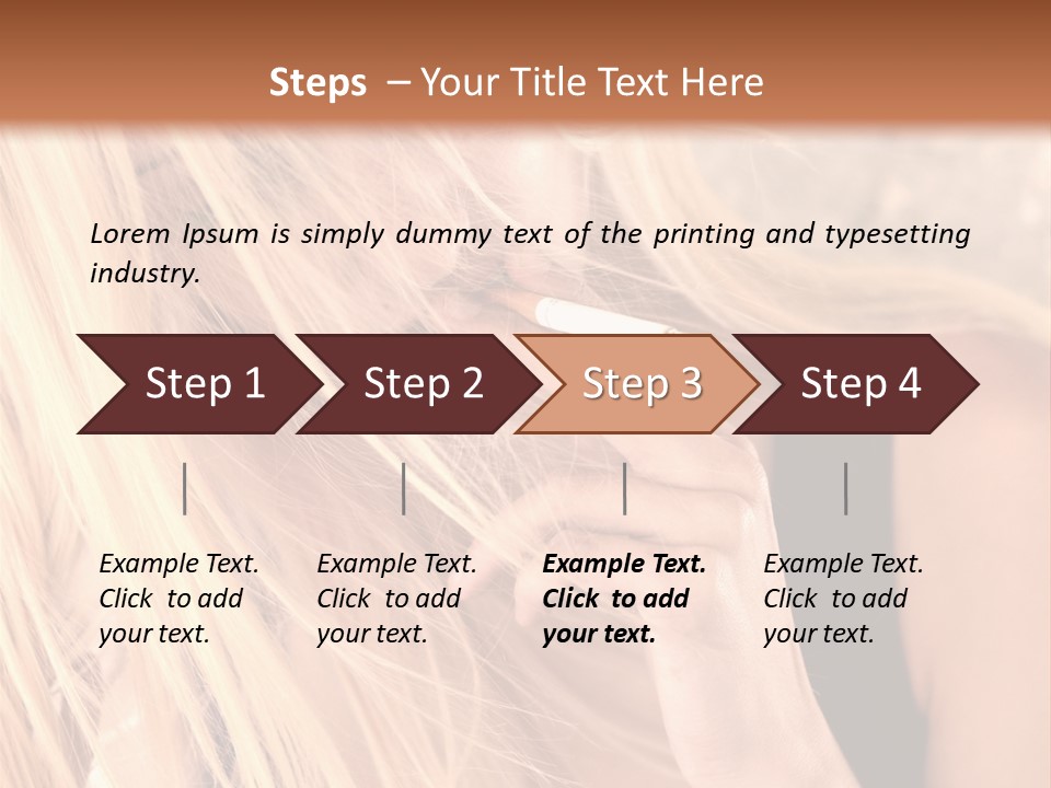 Fumeur Femelle Blond PowerPoint Template
