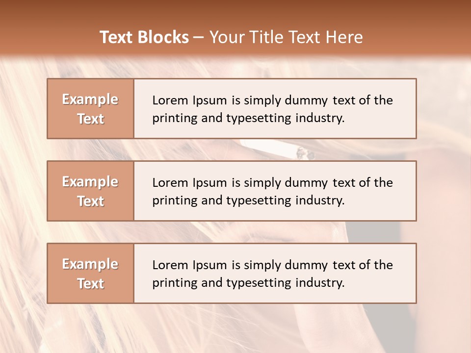 Fumeur Femelle Blond PowerPoint Template