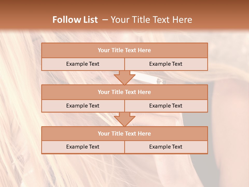 Fumeur Femelle Blond PowerPoint Template