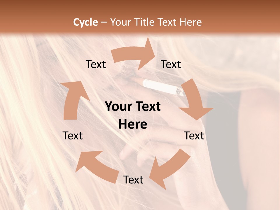 Fumeur Femelle Blond PowerPoint Template