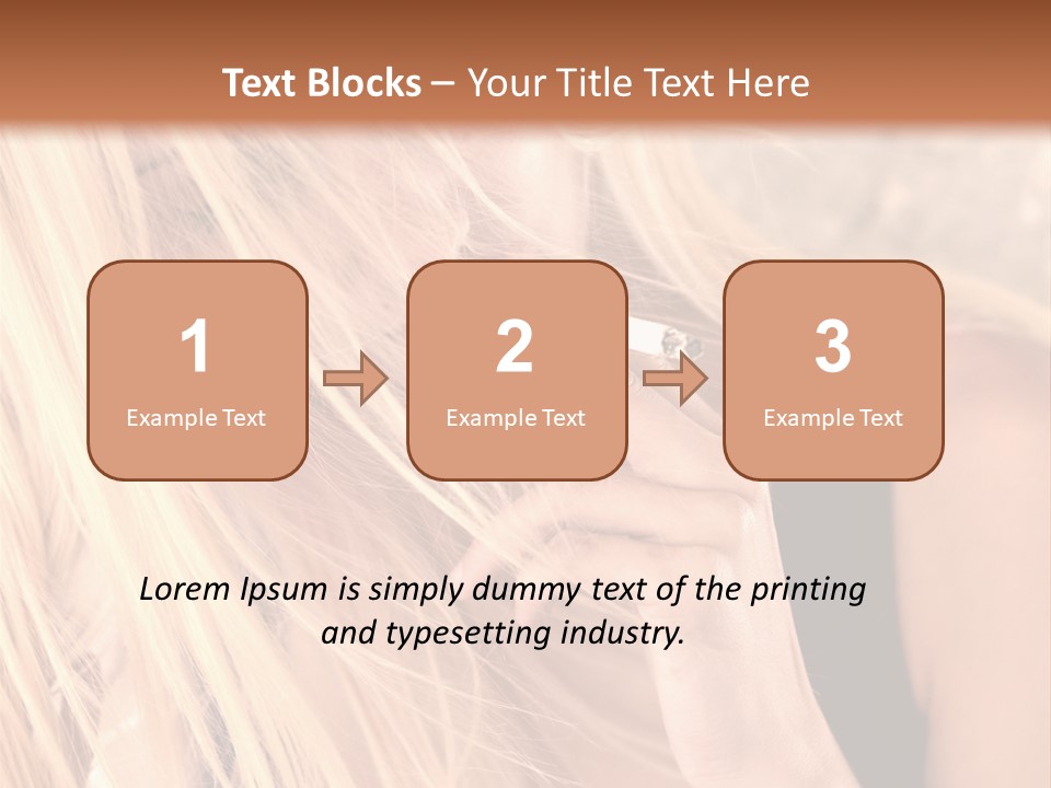 Fumeur Femelle Blond PowerPoint Template