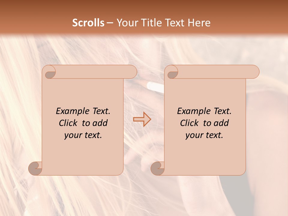 Fumeur Femelle Blond PowerPoint Template