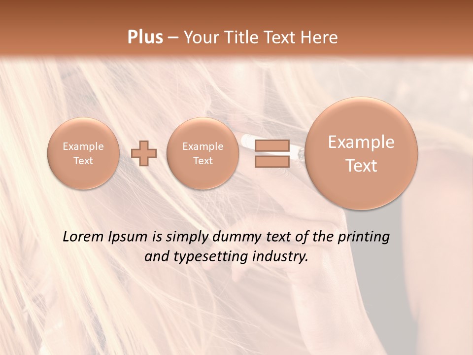 Fumeur Femelle Blond PowerPoint Template